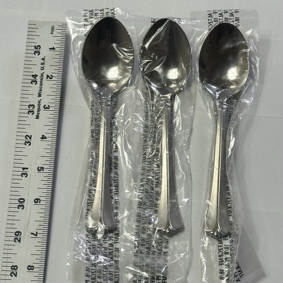 3 Oval Soup Spoons Pfaltzgraff ELLINGTON Stainless - Picture 6 of 6